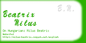 beatrix milus business card